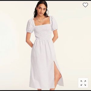 JCrew short-sleeve smocked dress in stripe size small, NWT